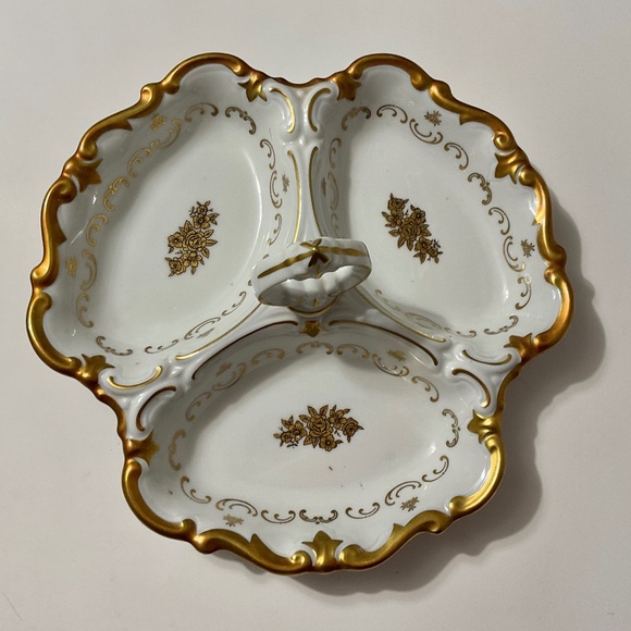 VTG REICHENBACH Beautiful 3 Section Dish Plate With Handle German - Picture 1 of 7